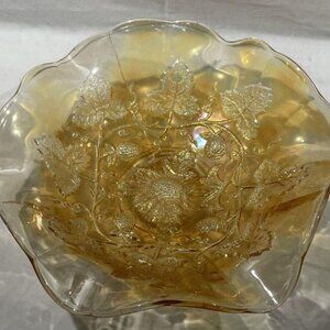 Vintage Orange Carnival Glass Trinket/Candy Dish